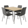 ChromeLeg 4-Seater Dining Set
