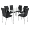 Modern Glass 6-Seater Dining Set