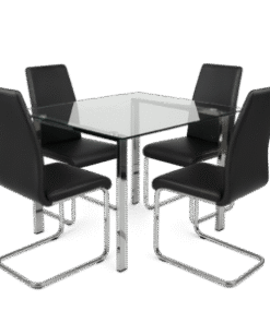 CrystalEdge Glass Dining Table (4-Seater)